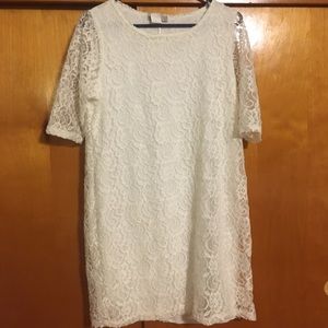 White Lace Shift Dress